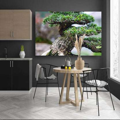 Gedetailleerde close-up van een bonsai boom poster