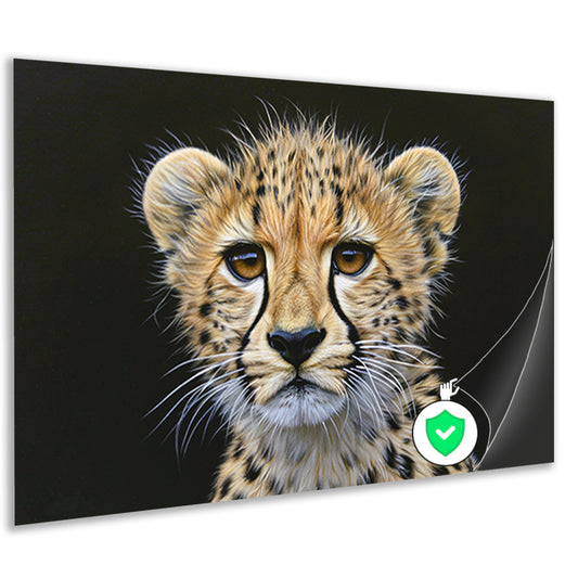 Realistisch schilderij van jonge cheeta poster