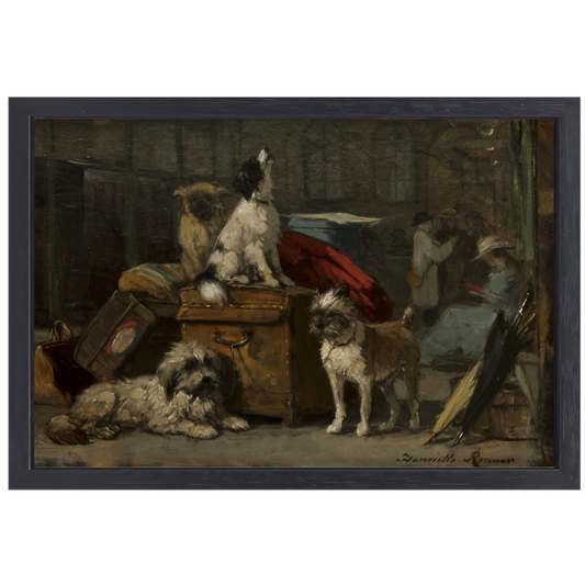 Op het platform - Henriëtte Ronner canvas met baklijst