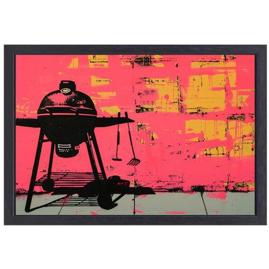 Roze Muur Barbecue canvas met baklijst