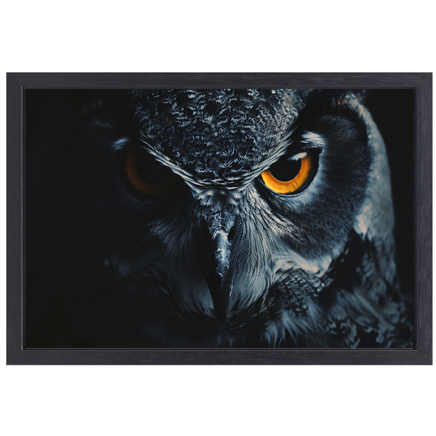 De hypnotiserende ogen van de uil canvas met baklijst