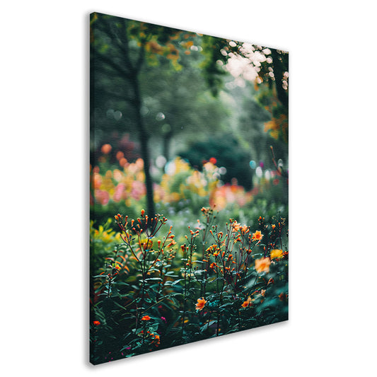 Kleurrijke Bloemenzee in Zachte Ochtendzon canvas