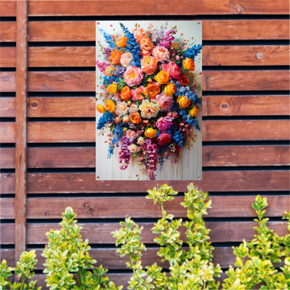 Kleurrijke bloemenpracht in impressionistische stijl tuinposter