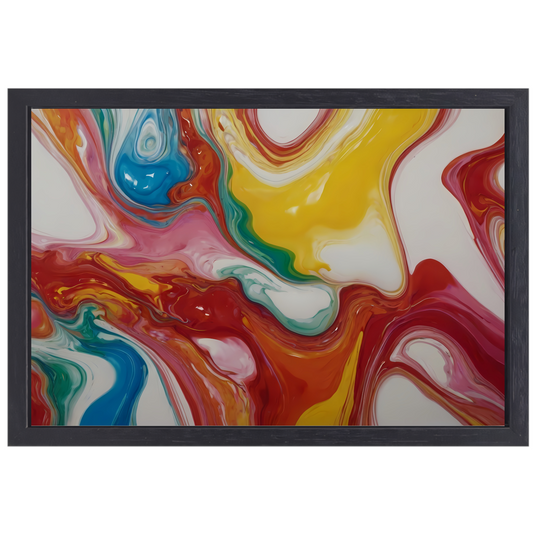 Dans van kleuren in abstracte stijl canvas met baklijst