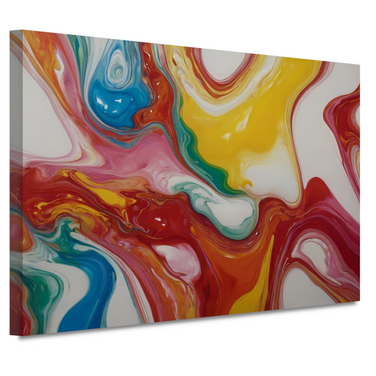 Dans van kleuren in abstracte stijl canvas