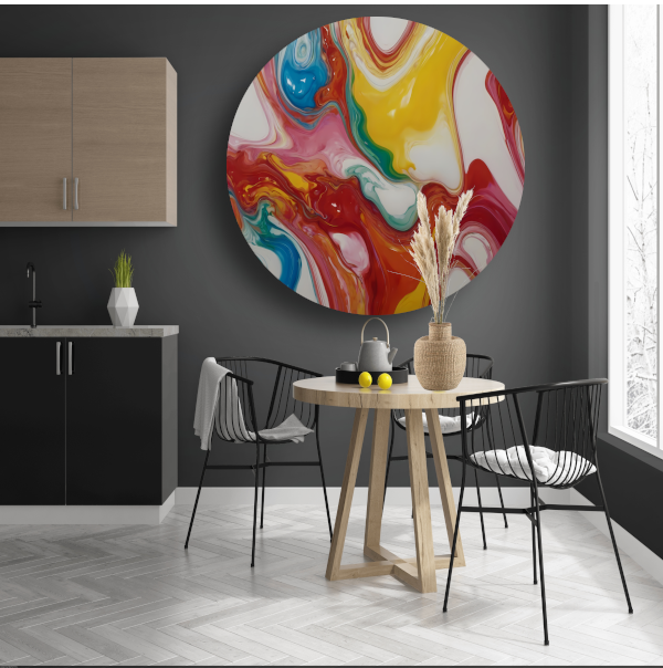 Dans van kleuren in abstracte stijl forex muurcirkel
