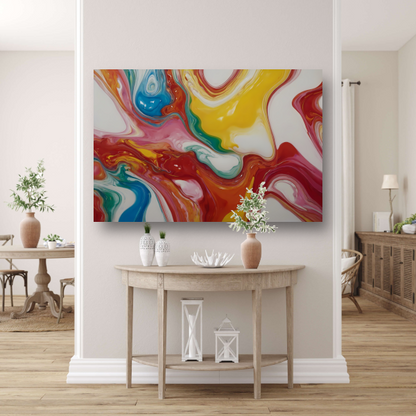 Dans van kleuren in abstracte stijl poster