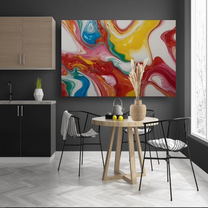 Dans van kleuren in abstracte stijl poster