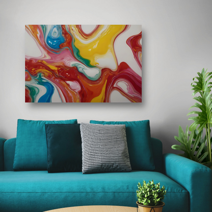 Dans van kleuren in abstracte stijl poster