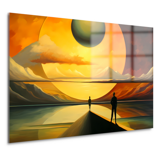 Twee Figuren tegen Kosmische Zonsondergang acrylglas