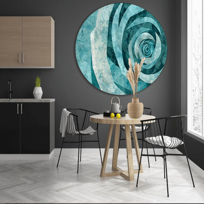 Abstracte turquoise roos in geometrische vormen forex muurcirkel