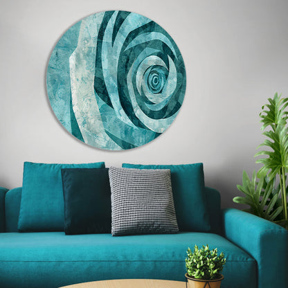 Abstracte turquoise roos in geometrische vormen forex muurcirkel