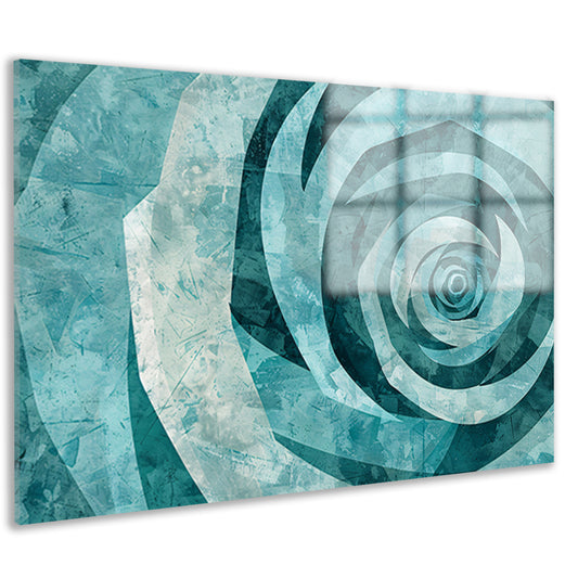 Abstracte turquoise roos in geometrische vormen acrylglas