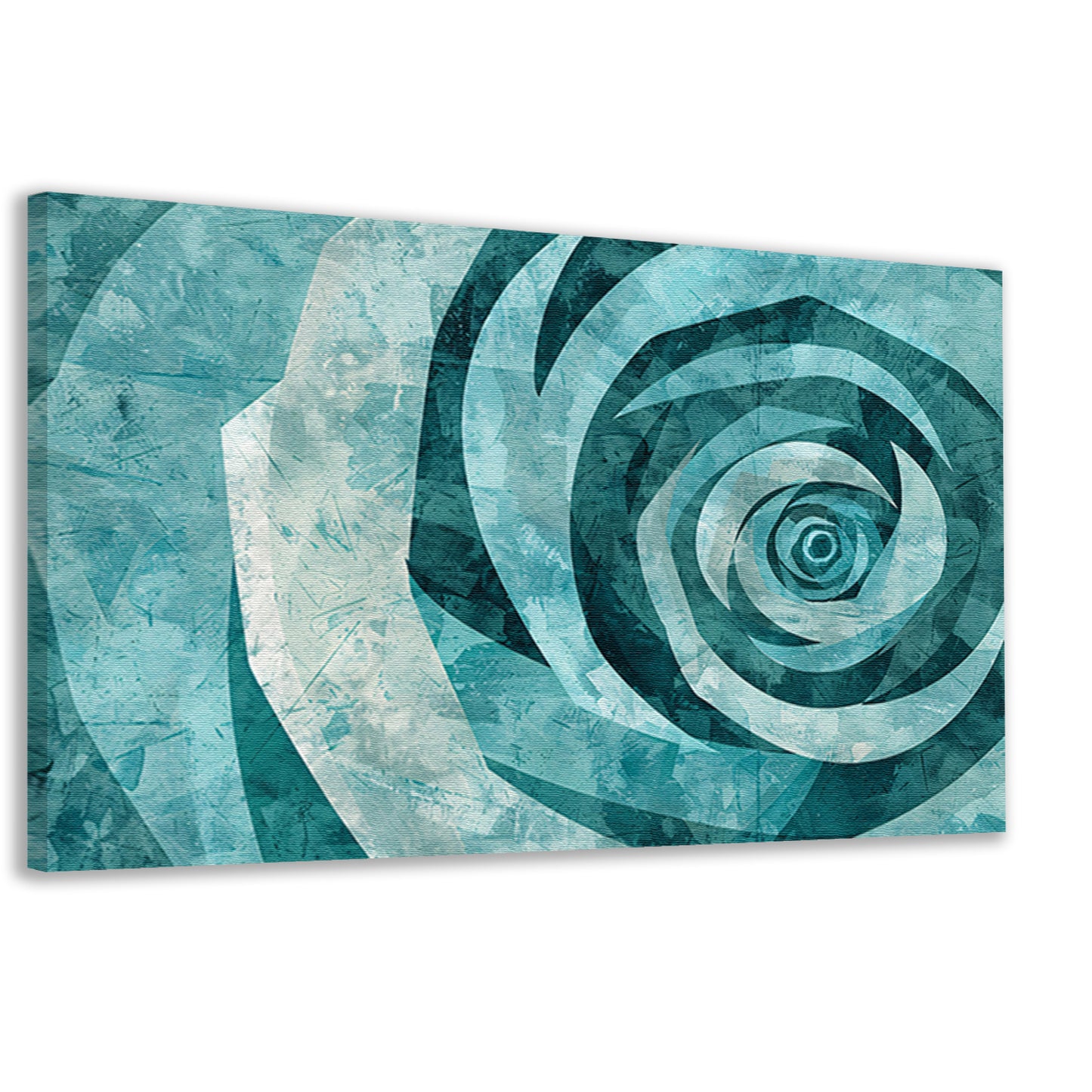 Abstracte turquoise roos in geometrische vormen canvas
