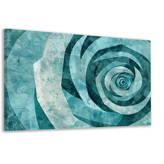Abstracte turquoise roos in geometrische vormen canvas