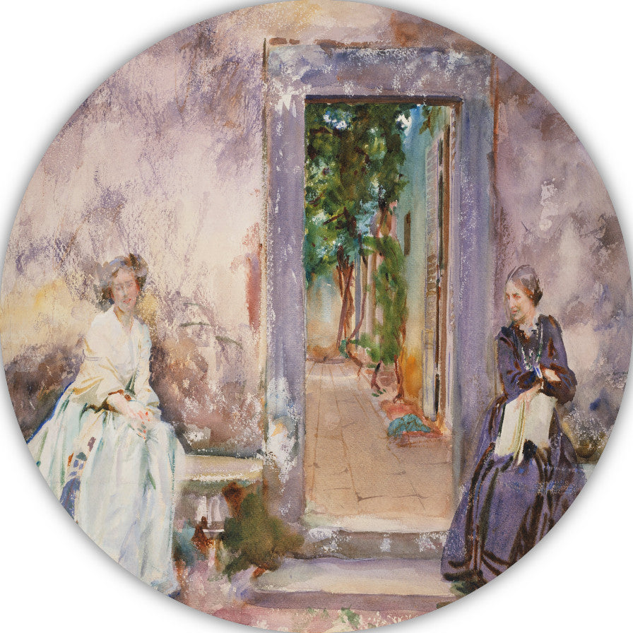 De Tuinmuur - John Singer Sargent aluminium muurcirkel