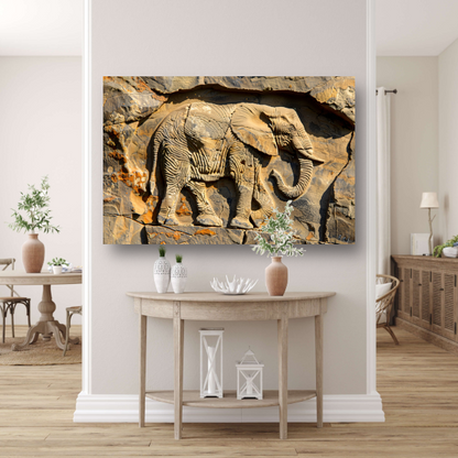 Olifant muurschildering reliëf acrylglas