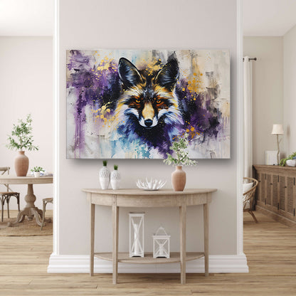 Kleurrijk abstract schilderij van een vos poster