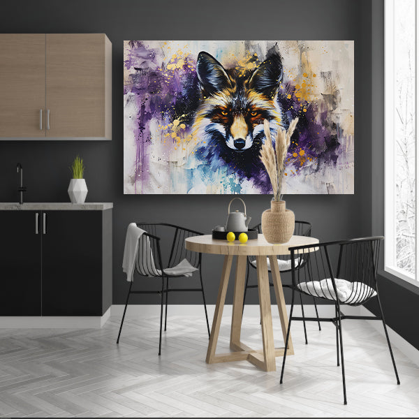 Kleurrijk abstract schilderij van een vos poster