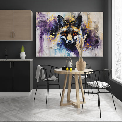 Kleurrijk abstract schilderij van een vos poster