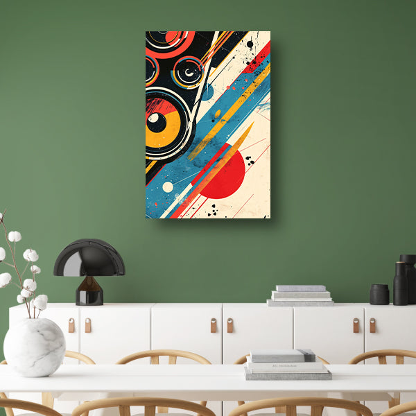Abstract Straatkunst met Luidsprekers canvas met baklijst
