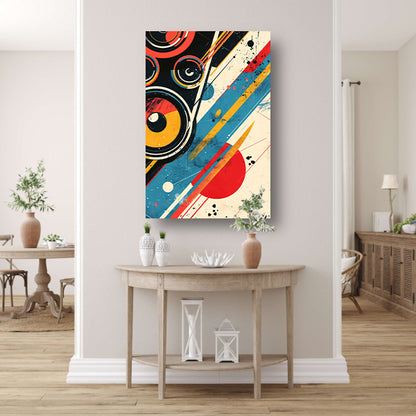 Abstract Straatkunst met Luidsprekers canvas met baklijst