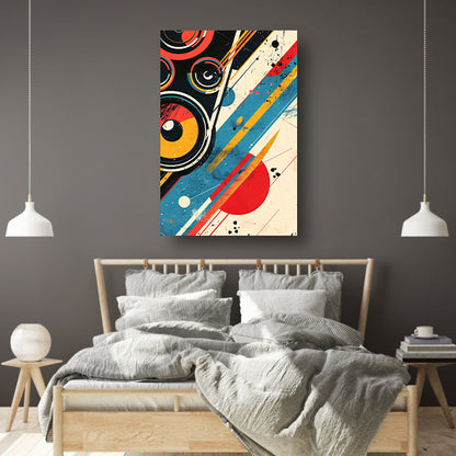 Abstract Straatkunst met Luidsprekers canvas met baklijst