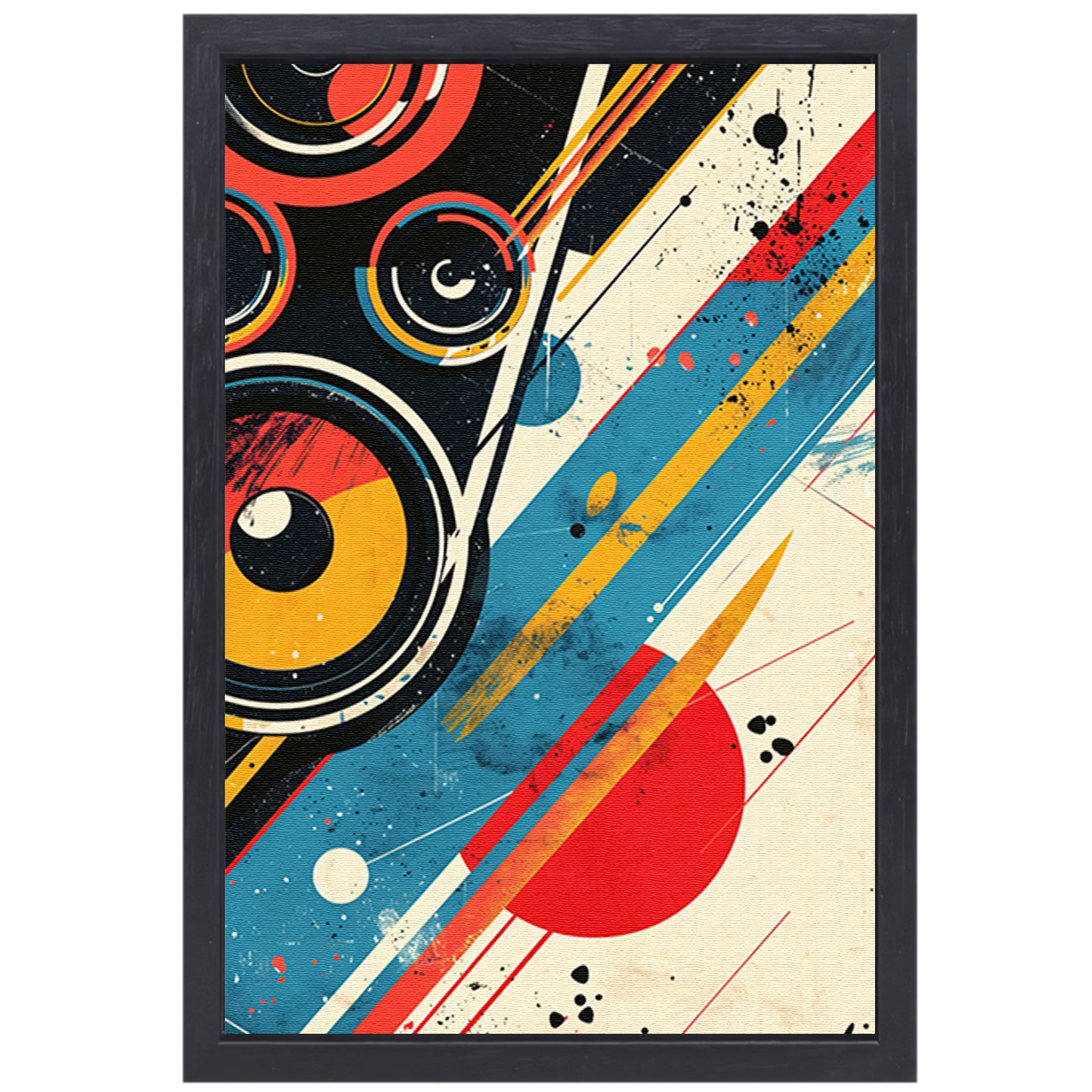 Abstract Straatkunst met Luidsprekers canvas met baklijst