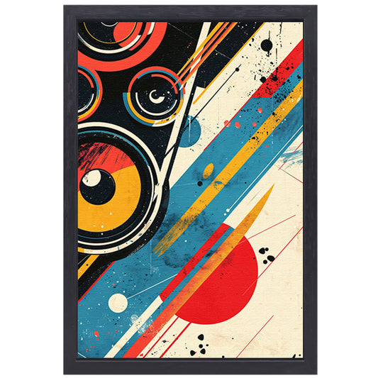 Abstract Straatkunst met Luidsprekers canvas met baklijst