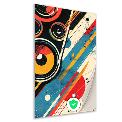 Abstract Straatkunst met Luidsprekers poster