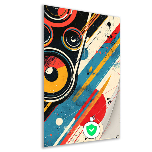 Abstract Straatkunst met Luidsprekers poster