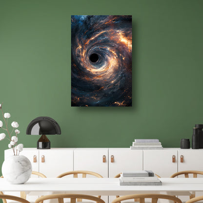 Draaikolk van Kleuren rond een Zwart Gat canvas met baklijst