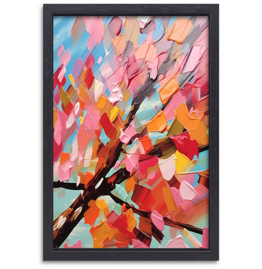Minimalistische boom in zwart-wit canvas met baklijst