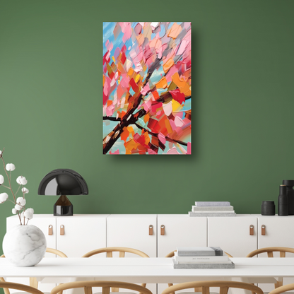Minimalistische boom in zwart-wit canvas met baklijst