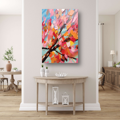 Minimalistische boom in zwart-wit canvas met baklijst
