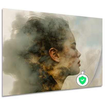 Vrouw Gevangen in Zachte Rooknevels poster
