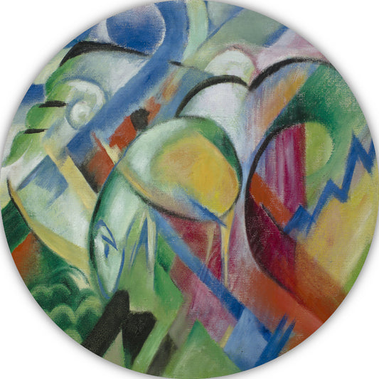 Het schaap - Franz Marc aluminium muurcirkel