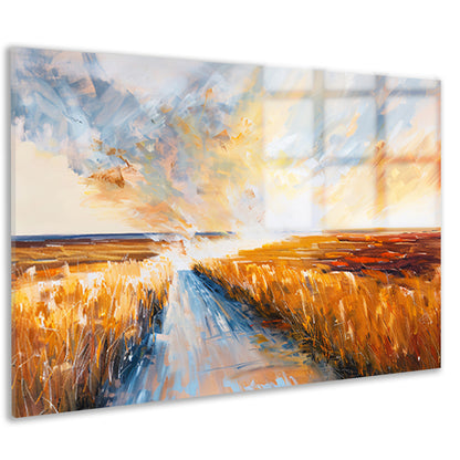 Abstract landschap met weg naar horizon acrylglas