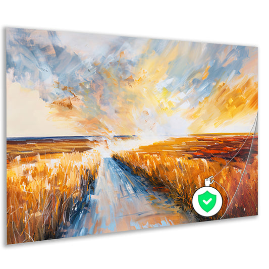 Abstract landschap met weg naar horizon poster