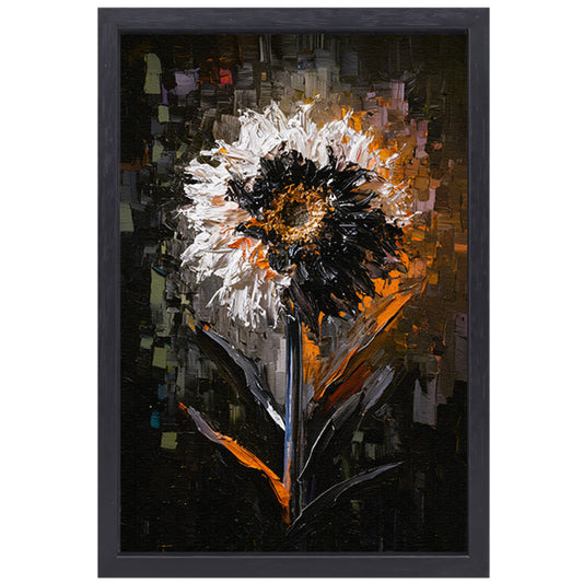 Expressieve Bloem in Abstracte Stijl canvas met baklijst