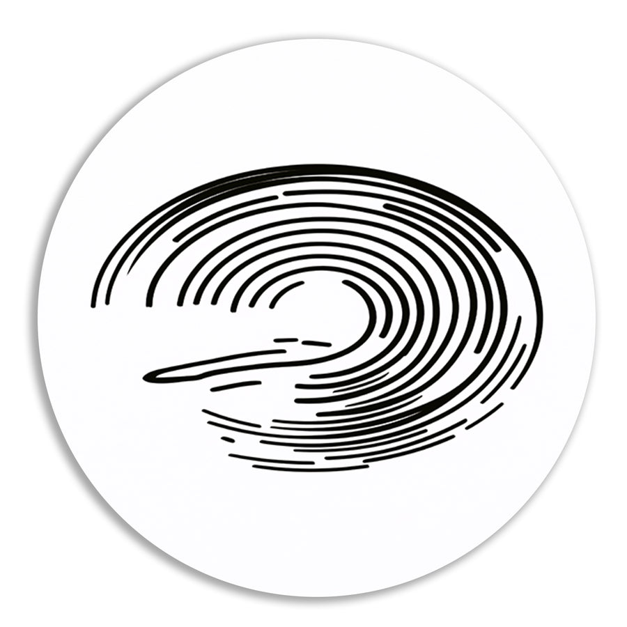 Abstracte Zwart-Witte Dynamische Lijnkunst aluminium muurcirkel