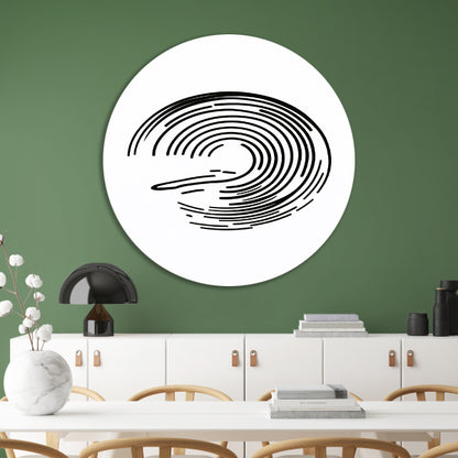 Abstracte Zwart-Witte Dynamische Lijnkunst forex muurcirkel