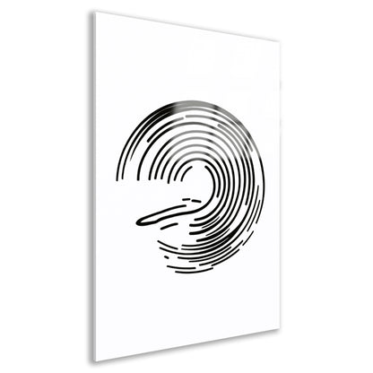 Abstracte Zwart-Witte Dynamische Lijnkunst acrylglas