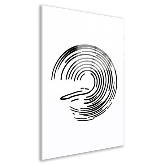 Abstracte Zwart-Witte Dynamische Lijnkunst acrylglas