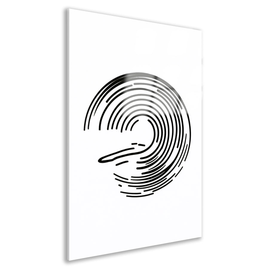 Abstracte Zwart-Witte Dynamische Lijnkunst acrylglas