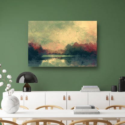 Prachtig abstract zomerlandschap met reflecties poster