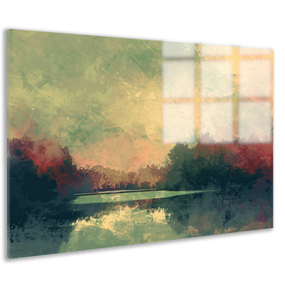 Prachtig abstract zomerlandschap met reflecties acrylglas