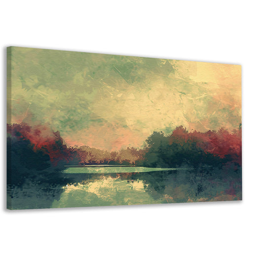 Prachtig abstract zomerlandschap met reflecties canvas