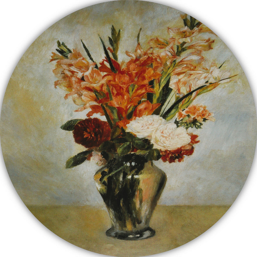 Gladiolen - Pierre-Auguste Renoir aluminium muurcirkel