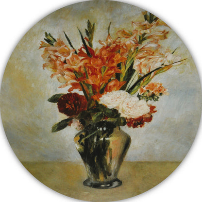 Gladiolen - Pierre-Auguste Renoir aluminium muurcirkel